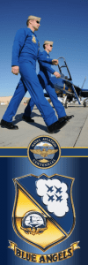 A Facebook profile picture for the US Navy's Blue Angels, including a nod to the centennial of Naval Aviation.